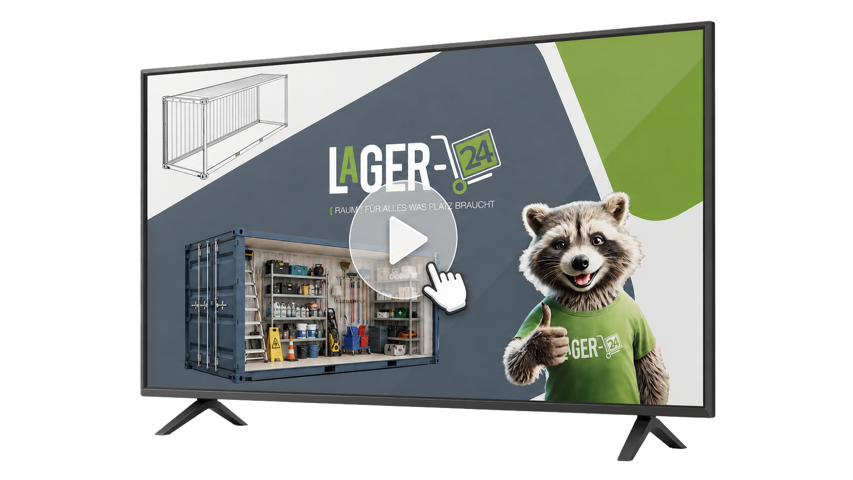 Lager-24 Video auf einem Fernsehgerät